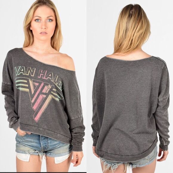 Trunk Ltd Tops - Gray Off-Shoulder Women's Top